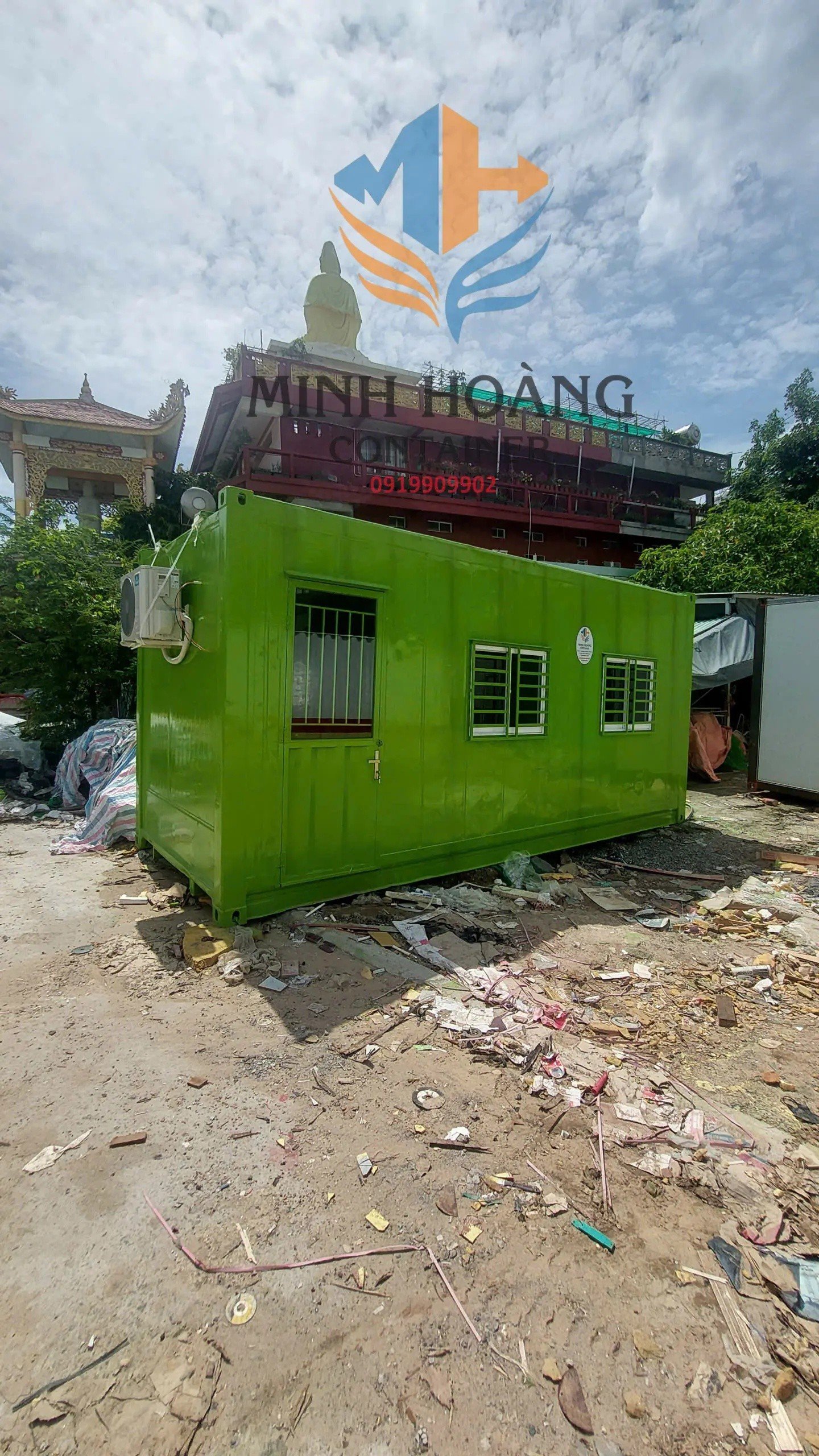 Container Văn Phòng 20 Feet Xanh Lá Vỏ Lạnh